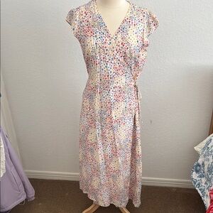 Spring Floral Wrap Dress